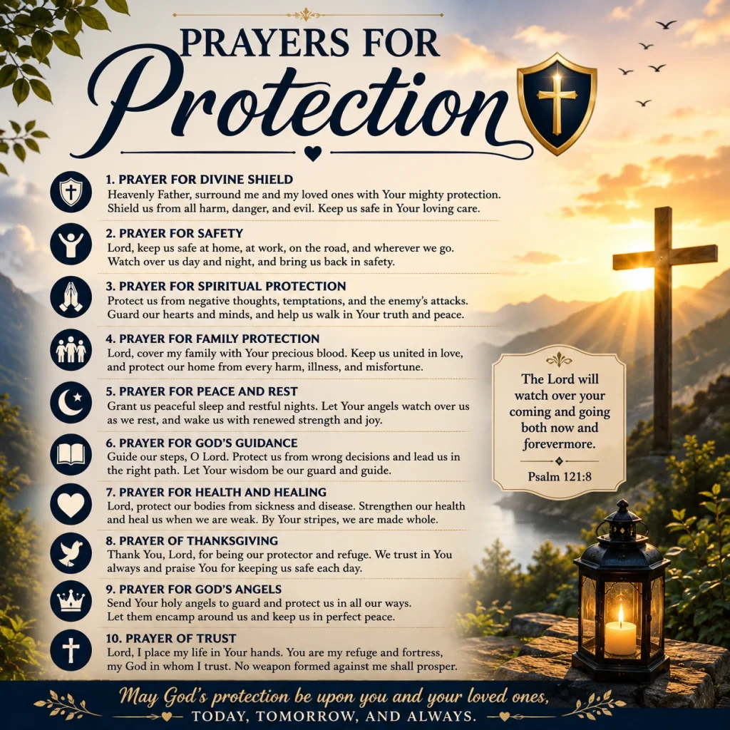 70+ Prayers for Protection Powerful Blessings for Safety, Peace, and Strength